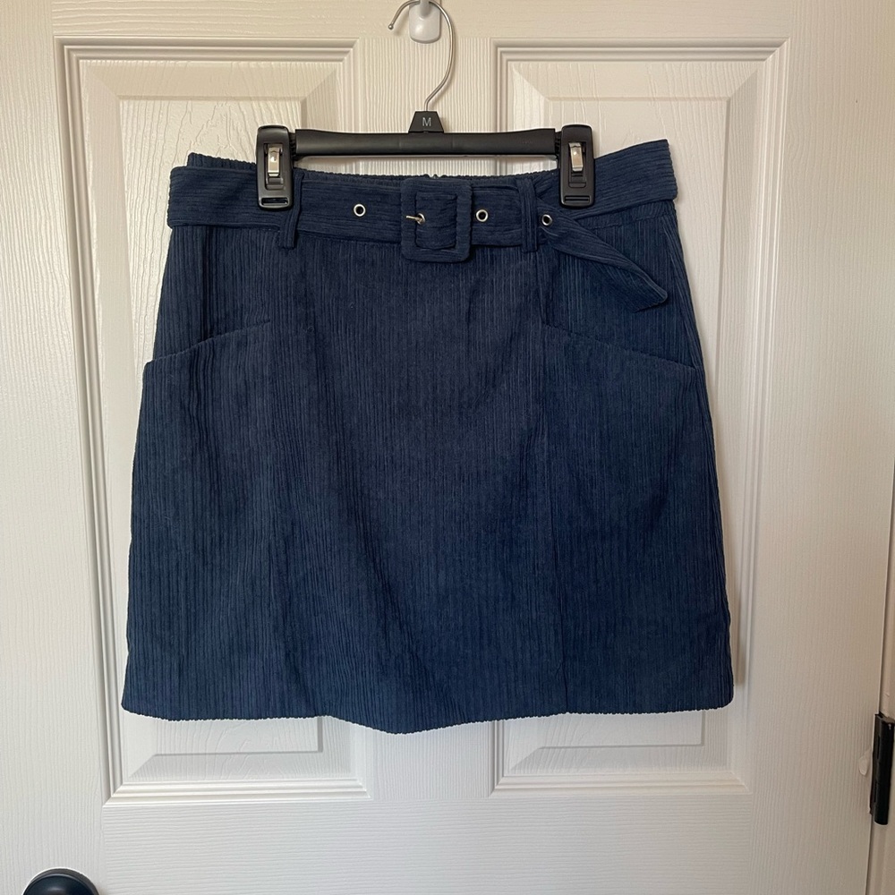 Pink Lily Blue Mini Cargo Skirt Casual NWOT